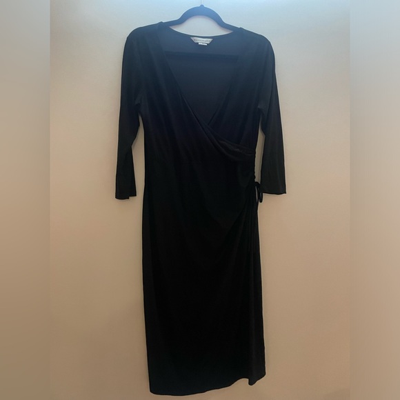 Bianca Nygard Black faux wrap dress with adjustable tie - Picture 1 of 5